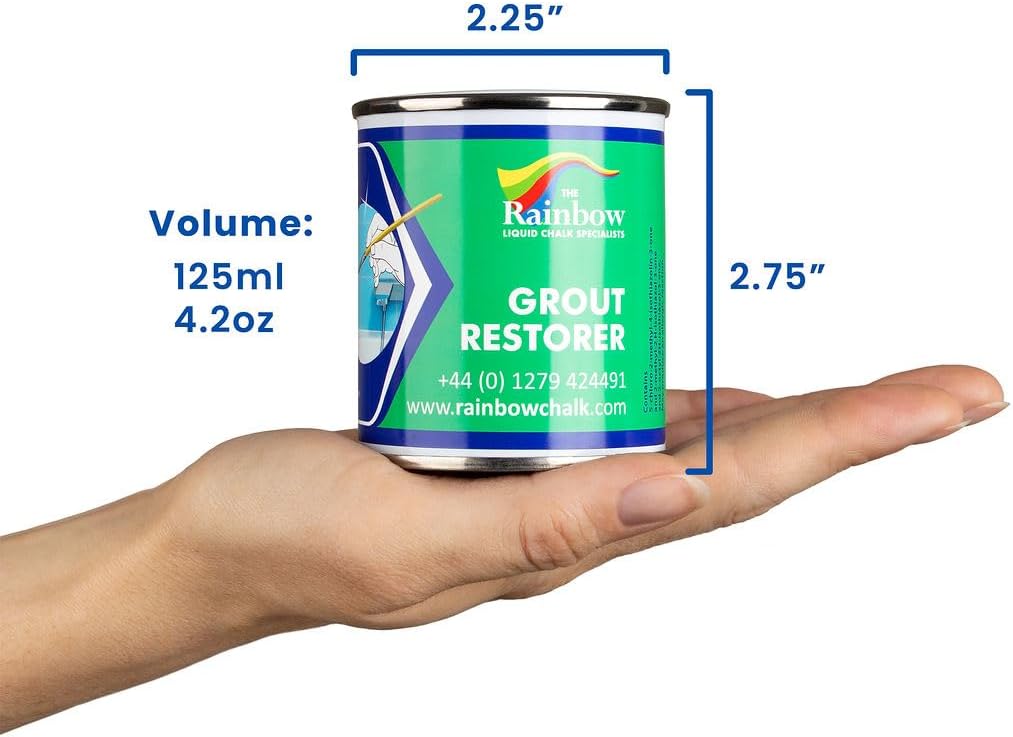 Grout Pen Brown Grout Paint: Waterproof Tile Paint Grout Refresh Restorer for Floor, Kitchen & Bathroom Shower Tiles - Brown - Can Size for Larger Projects - 125ml (4.2oz)