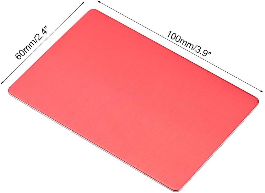 uxcell Blank Metal Card 100x60x1mm Anodized Aluminum Plate for DIY Laser Printing Engraving Red 5 Pcs