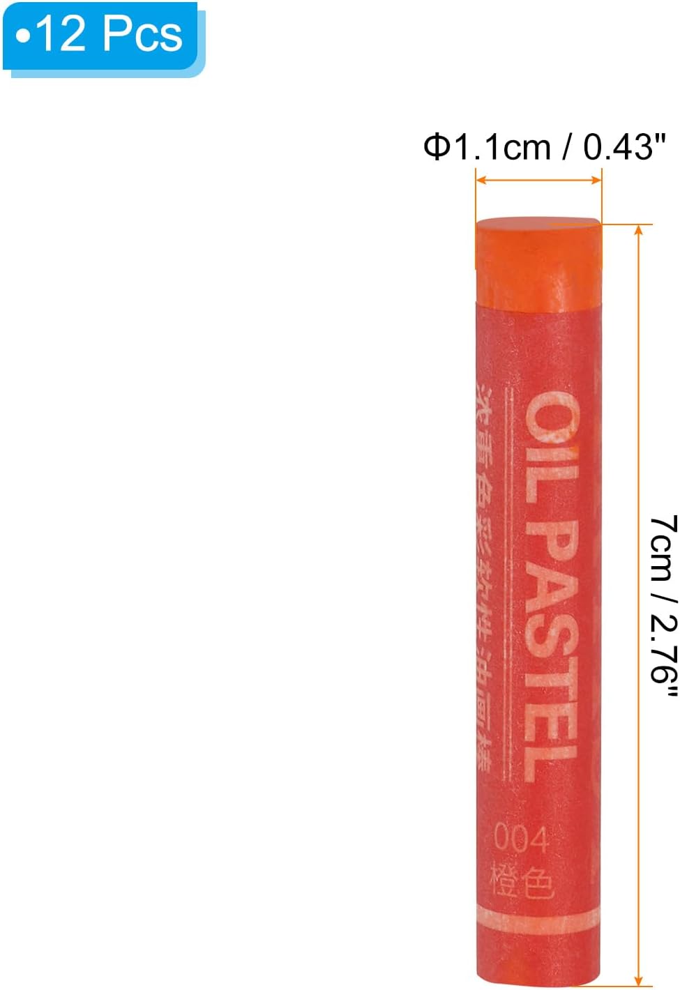 PATIKIL Orange Oil Pastels, 12Pcs Soft Oil Crayons Creamy Pastels Stick Art Supplies for Art Painting Drawing Blending Graffiti for Artists Beginners