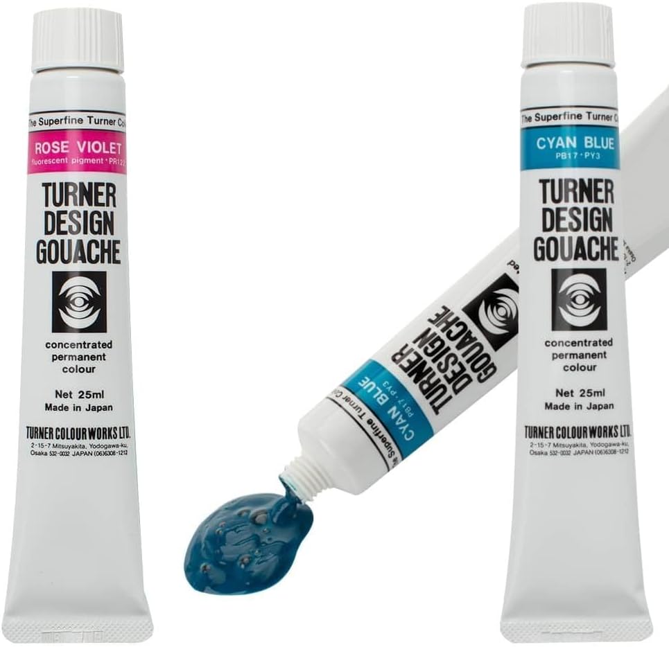 Turner Watercolor Paint Set - Design Gouache Premier Opaque Watercolor Paint - 25 ml Tubes - Set of 18 Assorted Colors