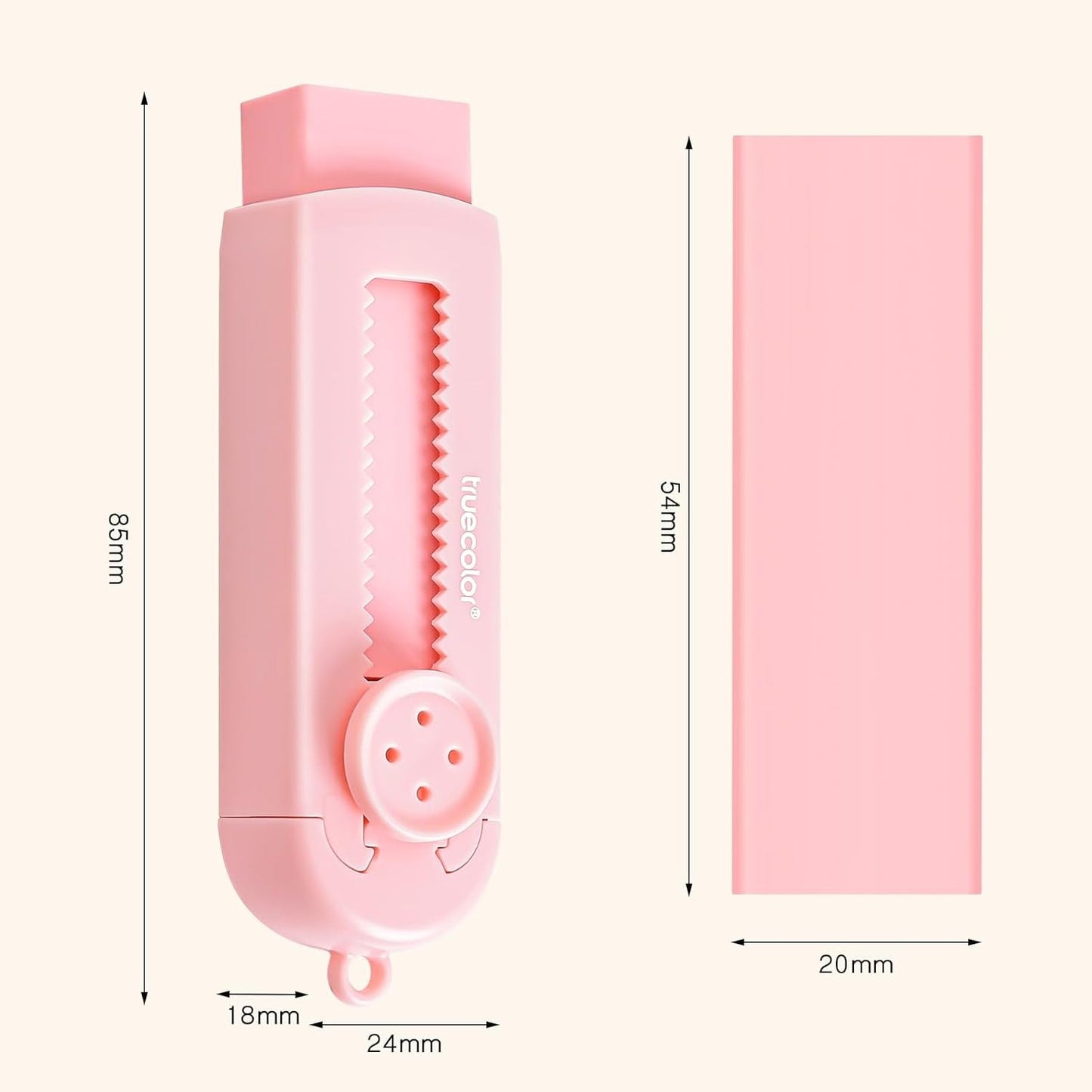 Pencil Erasers,Retractable Erasers for Pencils - 4+1 Pack Rubber Erasers (Pink)