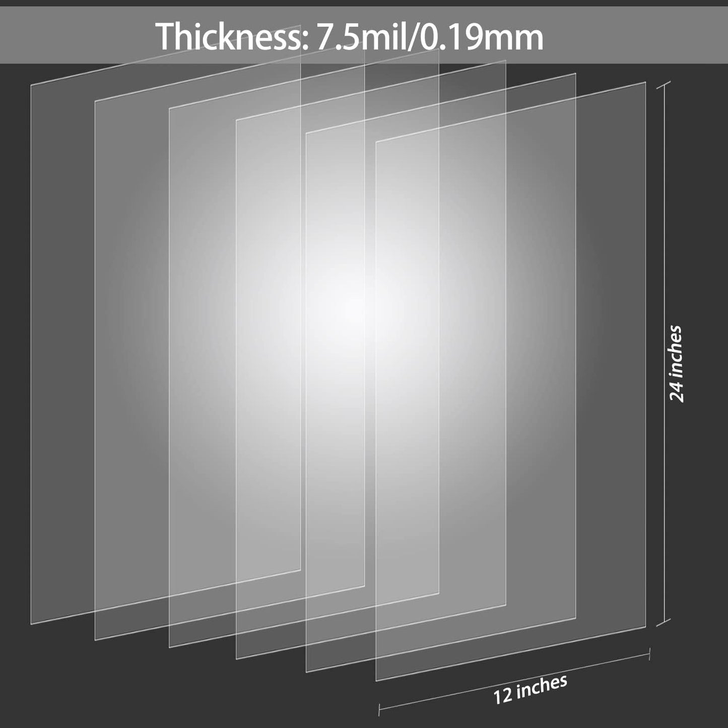 12 Pack 7 mil Blank Stencil Sheets 12 x 24 inch Mylar Sheet, Acetate Sheets for Crafts, Milky Translucent PET Template Material