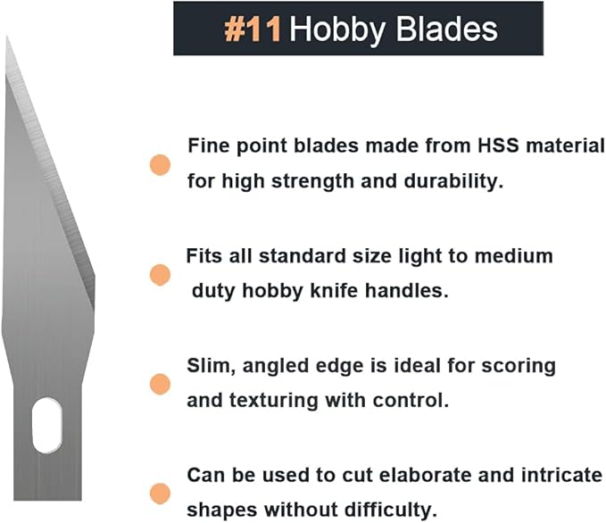 Headley Tools #11 Hobby Knife Blades(Pack of 120),Art Blades Cutting Tool with Storage Case for Craft, Hobby, Scrapbooking, Stencil