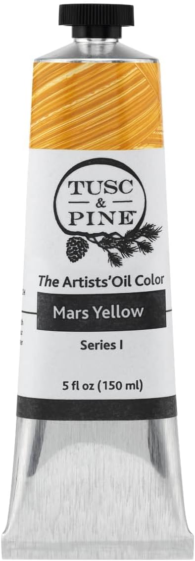 Tusc & Pine Artist Oil Paint - Mars Yellow, 150 ml, Non-Yellowing, Rich & Creamy Consistency, Maximum Pigment Load, Small Batch Milled Oil Paints Made in the USA for Professional Artists