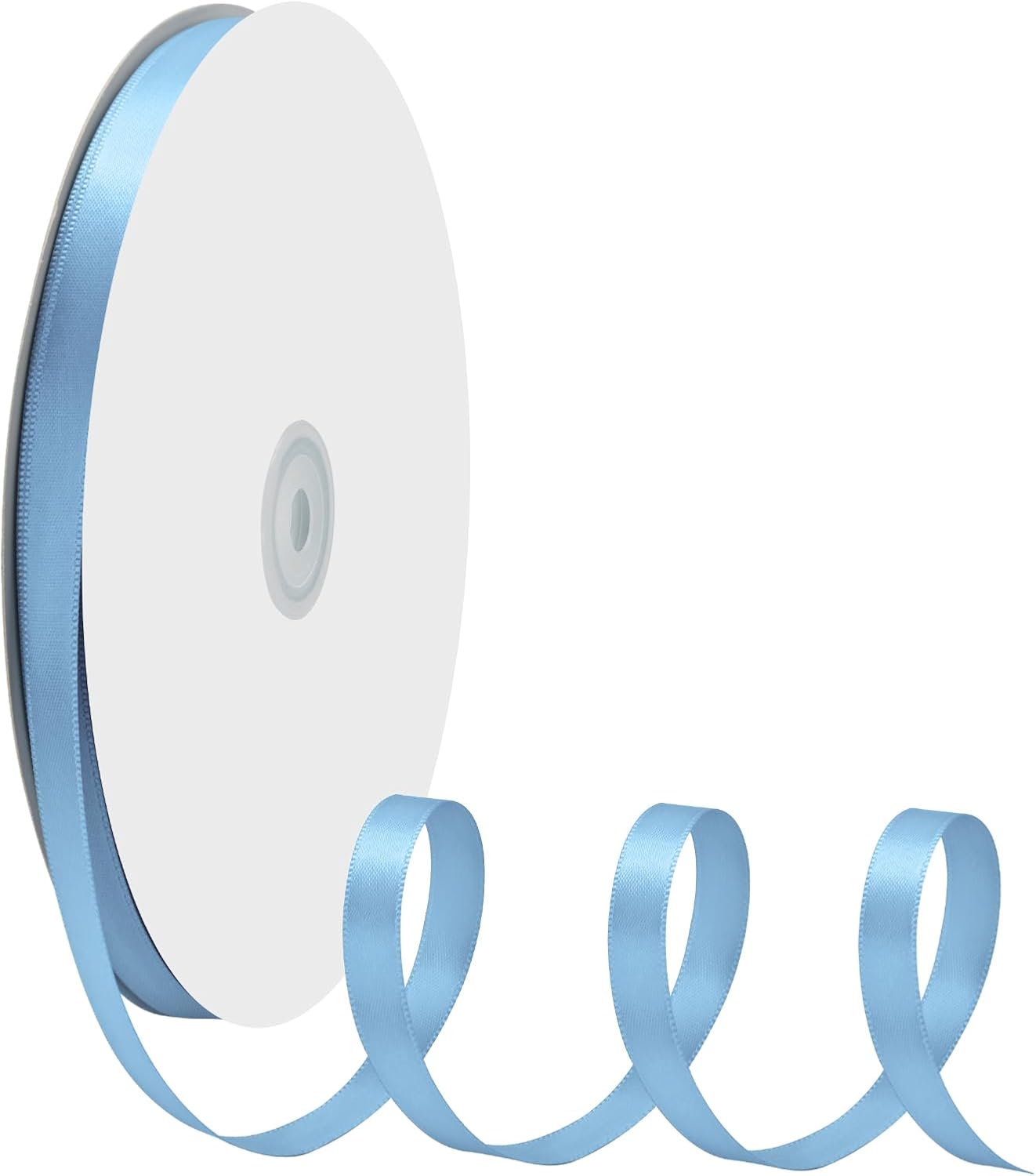 3/8" X 100 Yards Dusty Blue Satin Thin Ribbon Solid Color Double Faced Ribbons Perfect for Crafts Wedding Decor Bow Making Arts Sewing and More