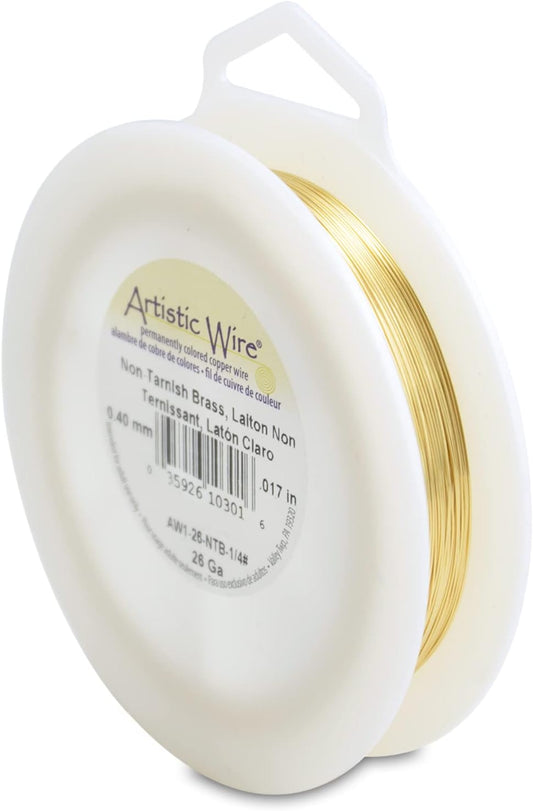 Artistic Wire, 26 Gauge Tarnish Resistant Brass Craft Wire, 311 ft