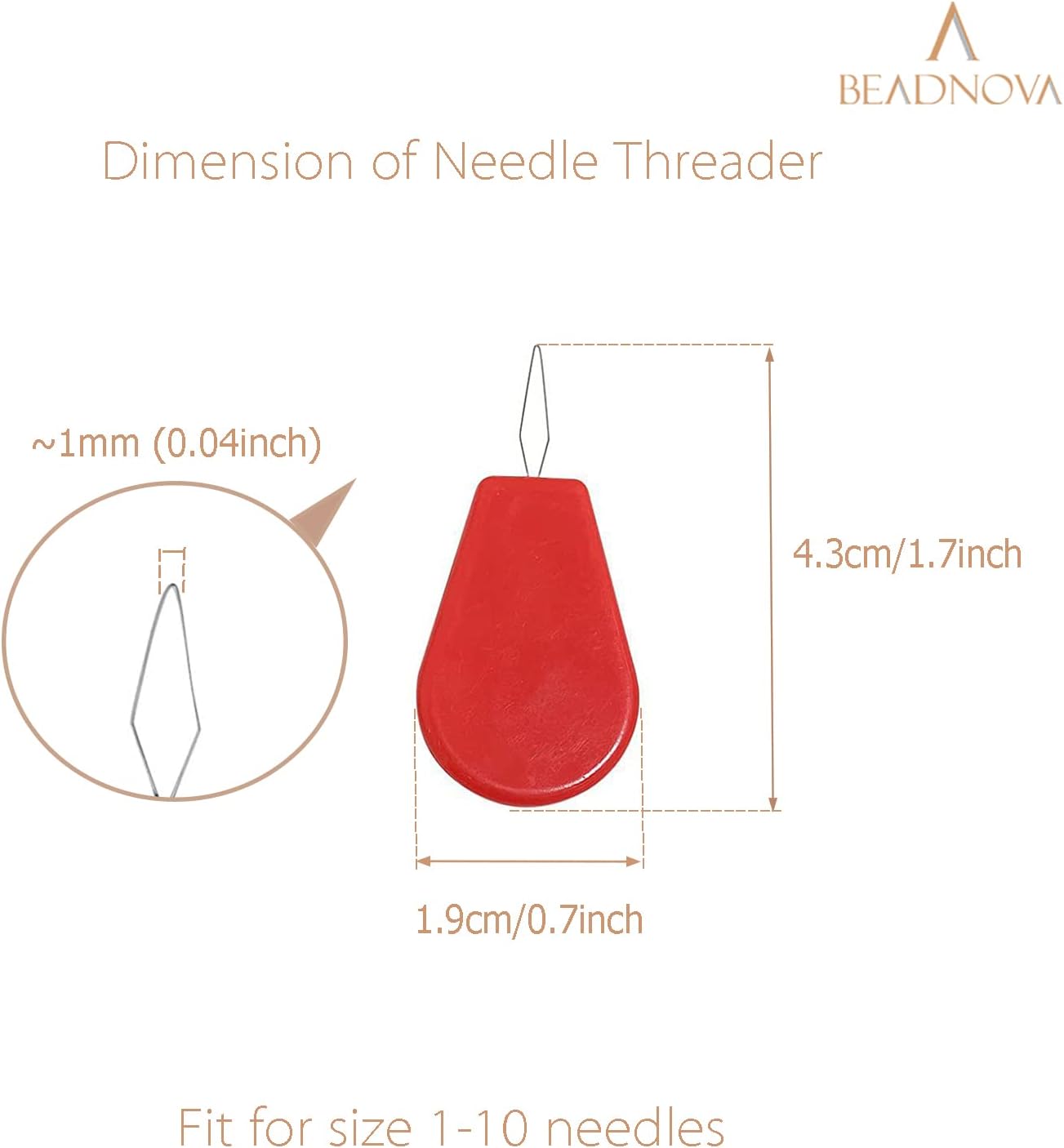 BEADNOVA Embroidery Needle Threader Tool 5pcs Plastic Wire Loop Sewing Machine Needle Threader for Hand Sewing Cross Stitch Craft Knitting Quilting (5pcs, Mix Colors)