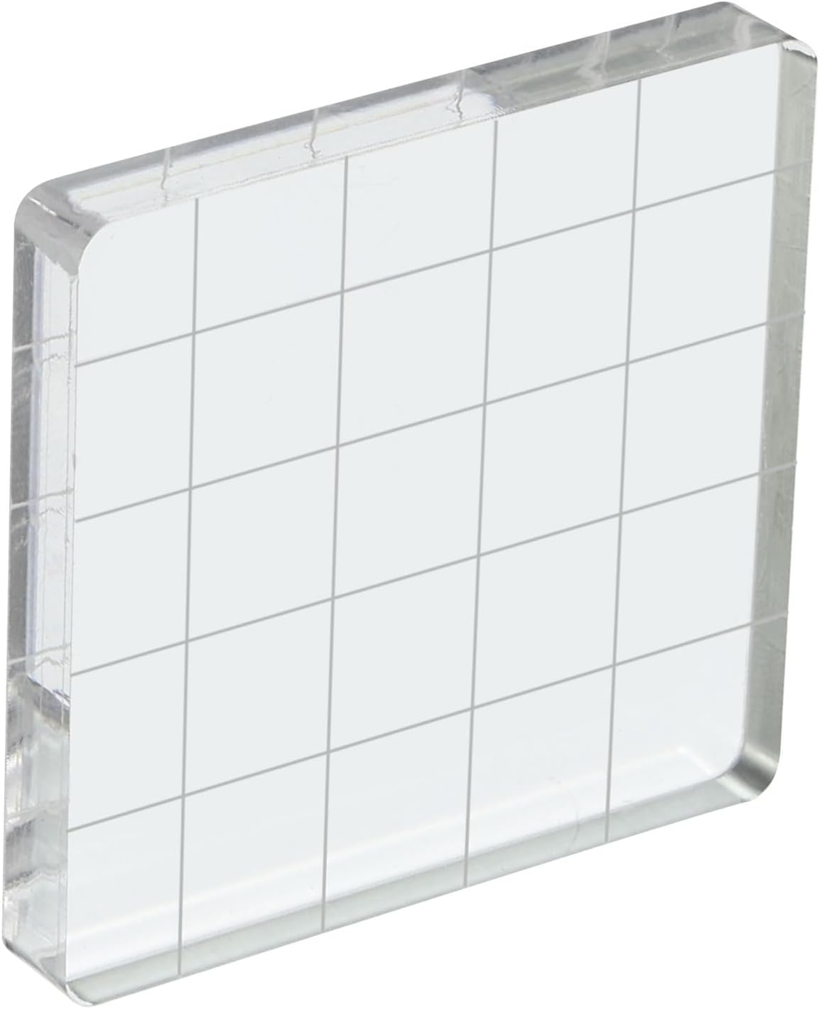 PATIKIL 2" x 2" Acrylic Stamp Block, Clear Stamping Block with Grid Lines Decorative Mounting Blocks Square for Scrapbooking DIY Crafts Card Making