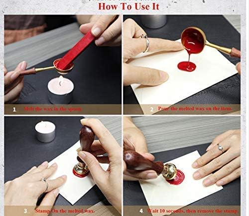 Vintage Santa Claus Monogram Sealing Wax Seal Stamp Rose Gold Metal Handle Kit Custom Invitation Embellishment Christmas Gift Wrap Package Custom Logo Word Wax Seal Stamp Set