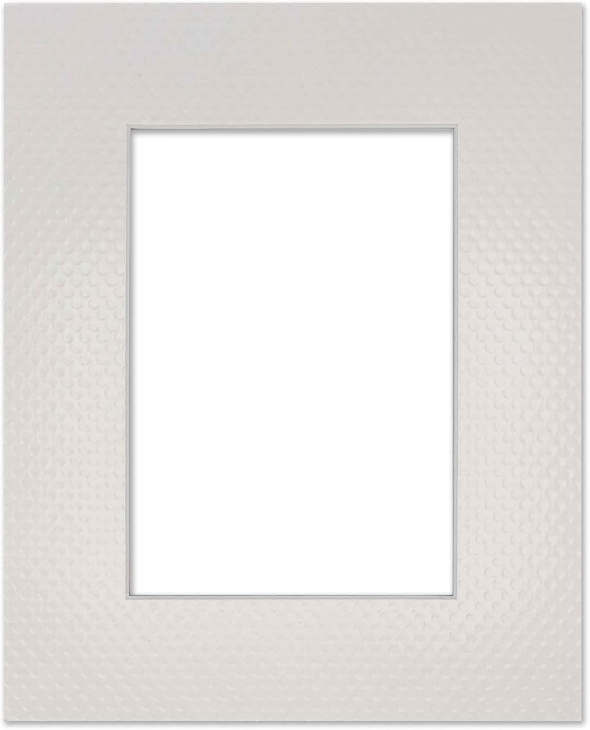 8x10 Mat Bevel Cut for 6x8 Photos - Acid Free Golf Ball Texture Precut Matboard - For Pictures, Photos, Framing - 4-ply Thickness