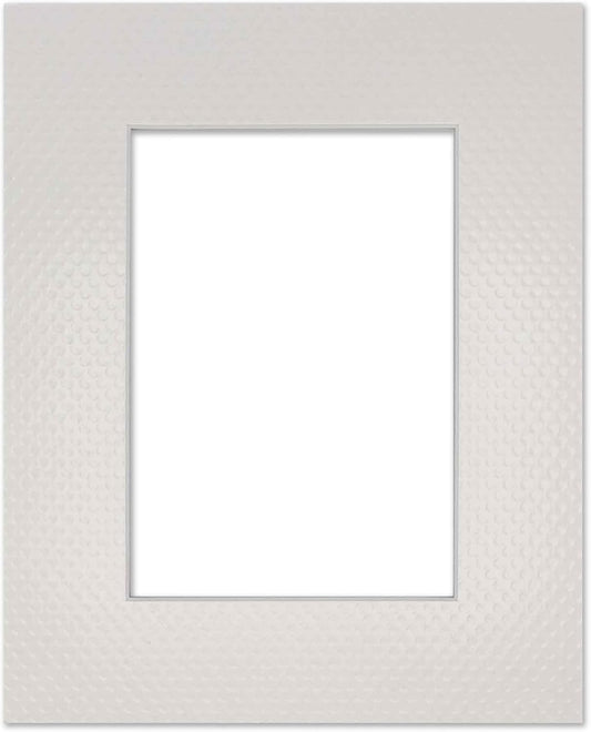 8x10 Mat Bevel Cut for 5.5x8.5 Photos - Acid Free Golf Ball Texture Precut Matboard With Backing Board and Crystal Clear, Self Seal Photo Mat Bag - For Pictures, Photos, Framing - 4-ply Thickness