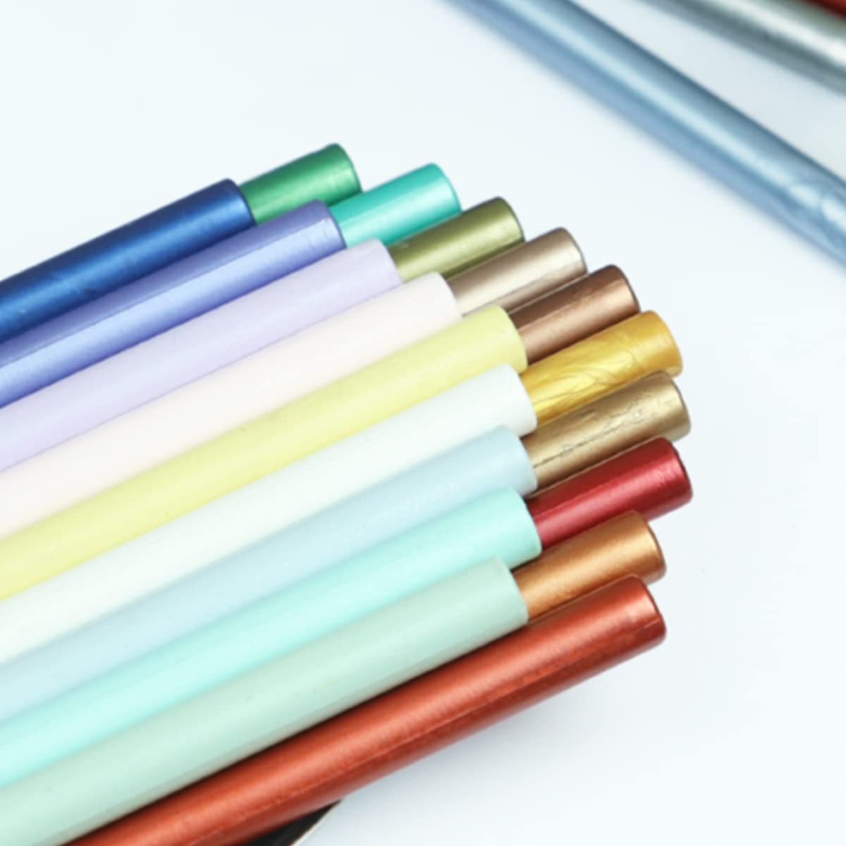 Silver Wax Sealing Sticks - 10pcs for Seal Stamps, Compatible With 0.43'' Glue Gun (Silver)