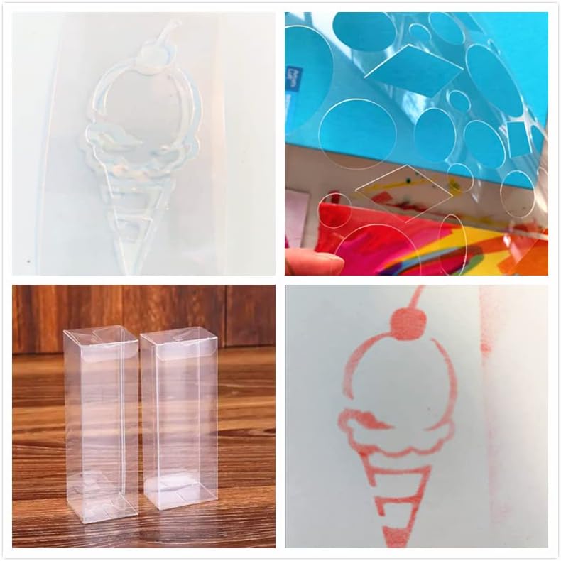 BANLTRE 4 mil 12inchs x 40ft Rolls Transparency Blank Template Material Acetate,Clear Sheet Mylar Stencils for Cutting Paper