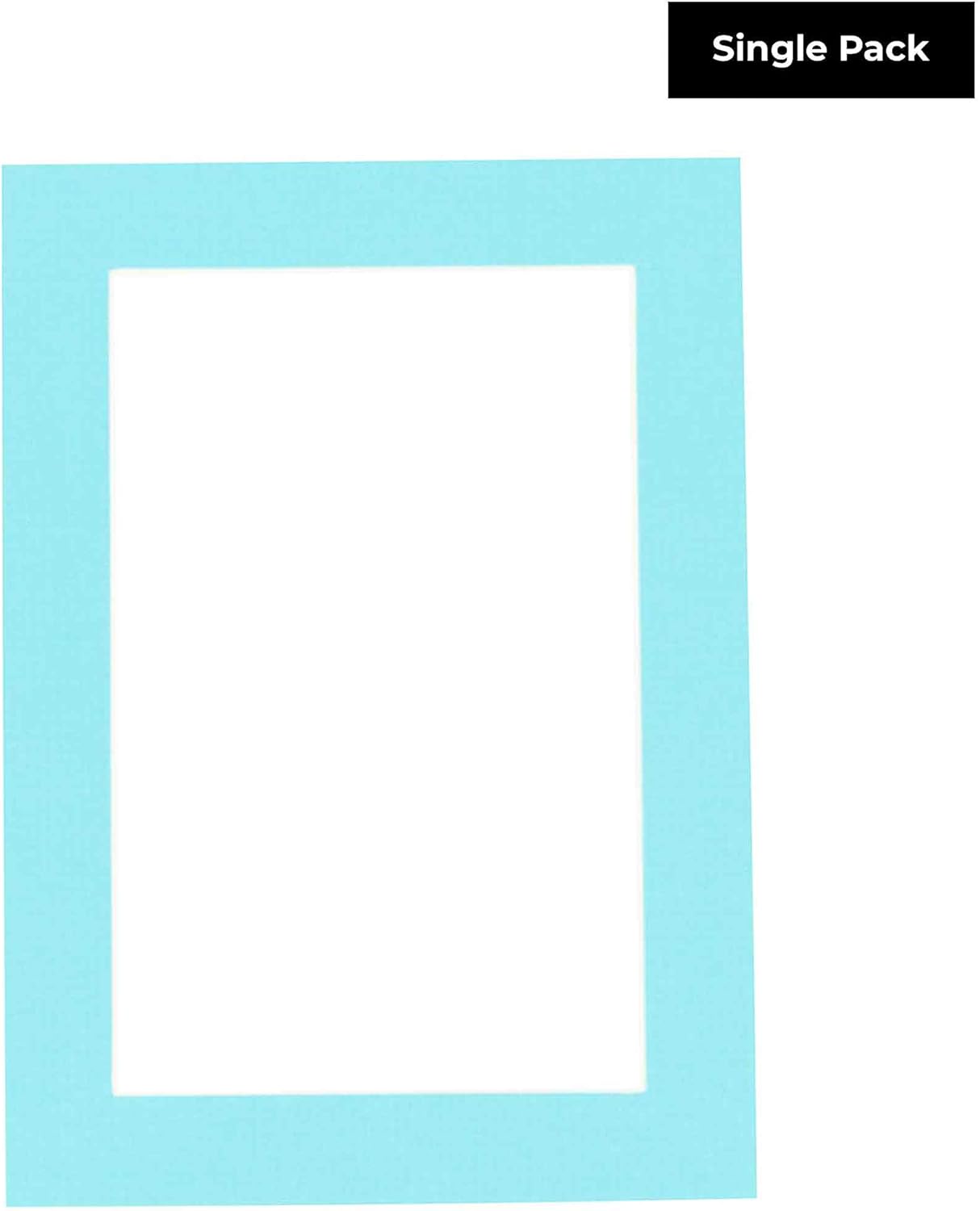 8x10 Mat Bevel Cut for 6x8 Photos - Acid Free Aquamarine Blue Precut Matboard With Backing Board and Crystal Clear, Self Seal Photo Mat Bag - For Pictures, Photos, Framing - 4-ply Thickness