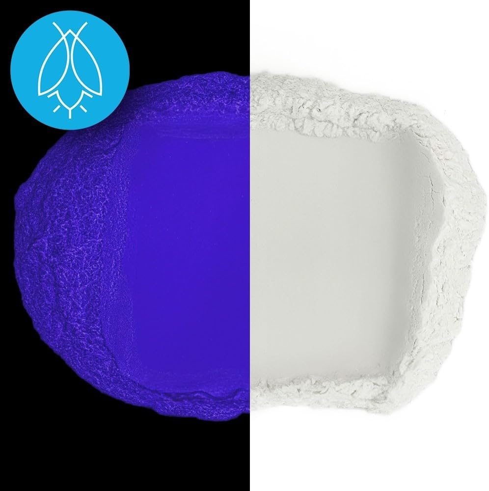 Glow in The Dark Pigment Powder - Neutral and Fluorescent Color for Art Painting, Fine Art, Nail Art Paint, and DIY Crafts - Long Lasting 10+ Color Options - Neutral Dark Blue - (30 Grams/1 Ounce)