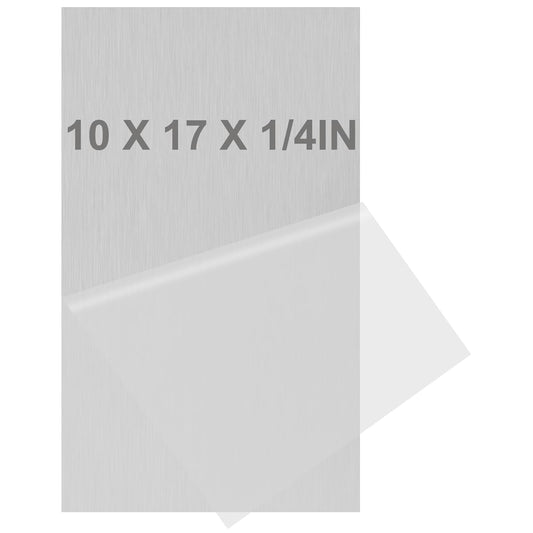 6061 T651 Aluminum Sheet Metal 10 x 17 x 1/4 (6MM) Inch Thick Flat Plain Aluminum Plate Covered with Protective Film, Heat Treatable Rectangle 6MM Aluminum Metal Plate for Industrial