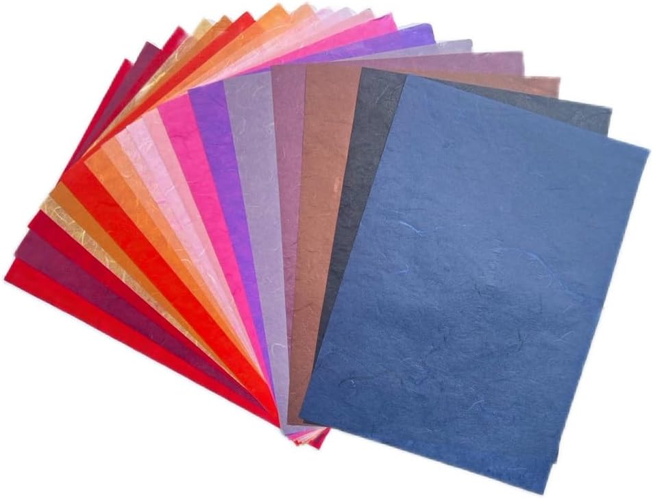 50 Design 50 Sheets A4 Natural Flowers, Leaves, Mulberry Paper Sheets Art Tissue Washi Paper Design Craft Art Origami Suppliers Card Making Writing Printed (Mixed Colors Flowers etc.,)