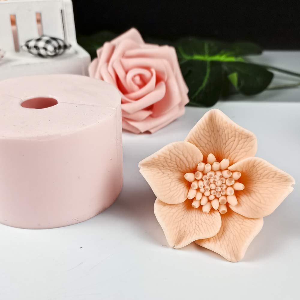 Flower Resin Crafts Mould 3D Flower Epoxy Resin Silicone Mould Bouquet Candle Mold Aromatherapy Gypsum Plaster Molds Chocolate Candy Cake Decoration Crafts Moulds