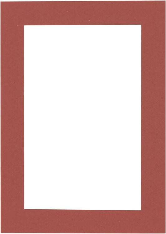 8x10 Mat Bevel Cut for 5x8 Photos - Acid Free Brick Red Precut Matboard With Backing Board and Crystal Clear, Self Seal Photo Mat Bag - For Pictures, Photos, Framing - 4-ply Thickness