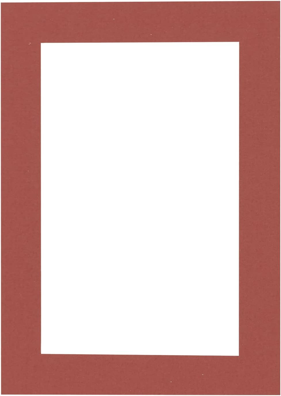 8x10 Mat Bevel Cut for 5x8 Photos - Acid Free Brick Red Precut Matboard - For Pictures, Photos, Framing - 4-ply Thickness