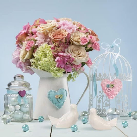 20-ct 13x13 Flowers Paper Luncheon Decoupage Napkins, 3-Ply Servilletas Printed Jug Full of Flower Cocktail Napkin for Art, Dinner and Party, Disposable Napkins Decor