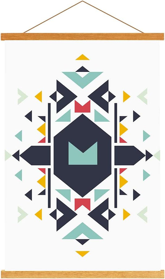 Ywlake Magnetic Poster Hanger, 9x12 9x14 9x17 Poster Frame Wood Wooden Magnet Print Posters Dowel Scroll Hanger Hangers Hanging Kit for Walls Map Canvas Artwork (Teak Wood, 9")