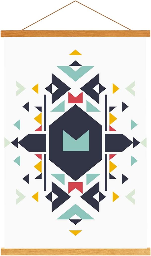 Ywlake Magnetic Poster Hanger, 23x34 23x33 23x35 Poster Frame Wood Wooden Magnet Print Posters Dowel Scroll Hanger Hangers Hanging Kit for Walls Map Canvas Artwork (Teak Wood, 23")