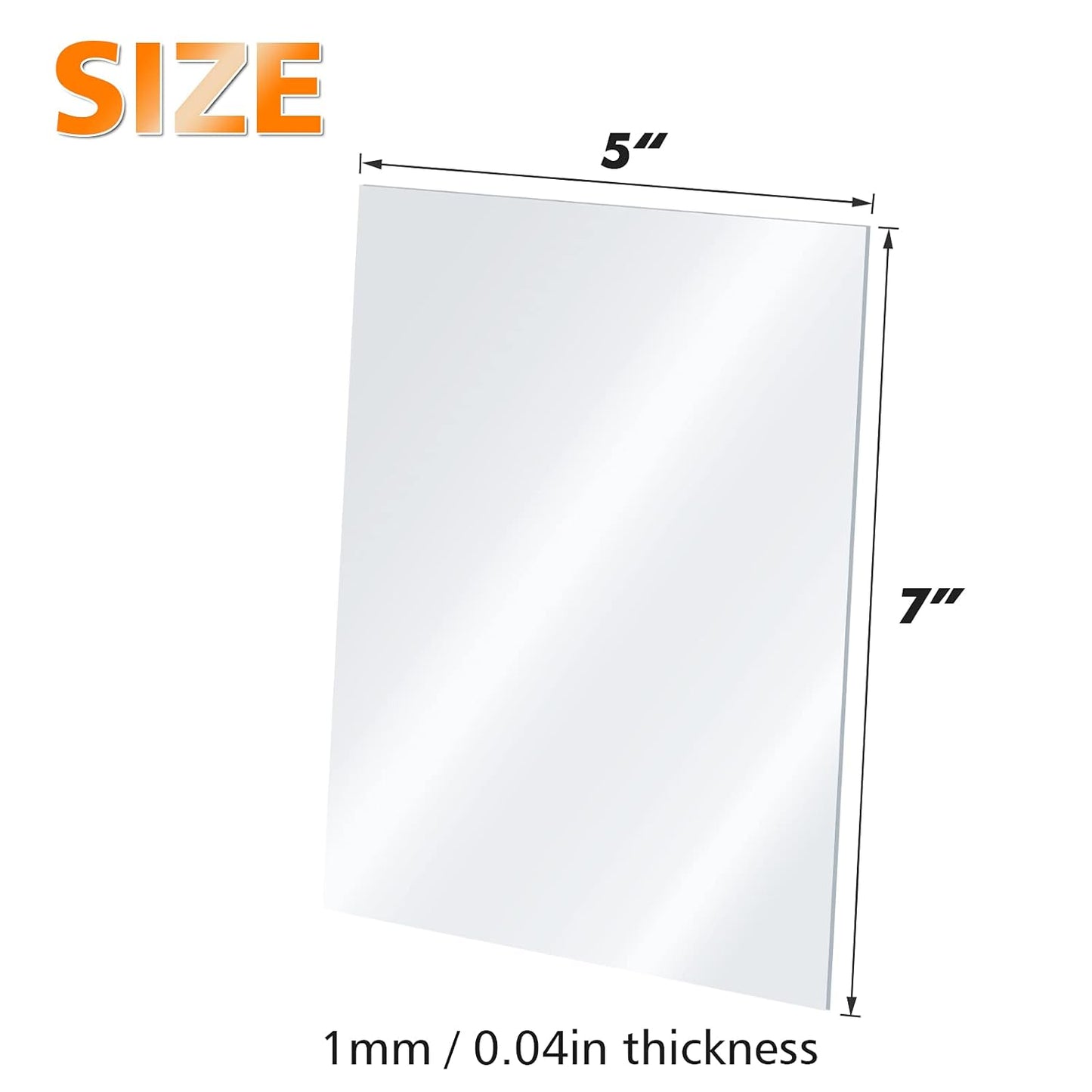 Egofine Plexiglass Sheets Acrylic Sheets 6 Pack of 5x7’’ 0.04 Thick Clear Plastic Cast Transparent Plexi Glass for Crafting Projects, Replacement Picture Frame Glass, DIY Display, Easy to Cut
