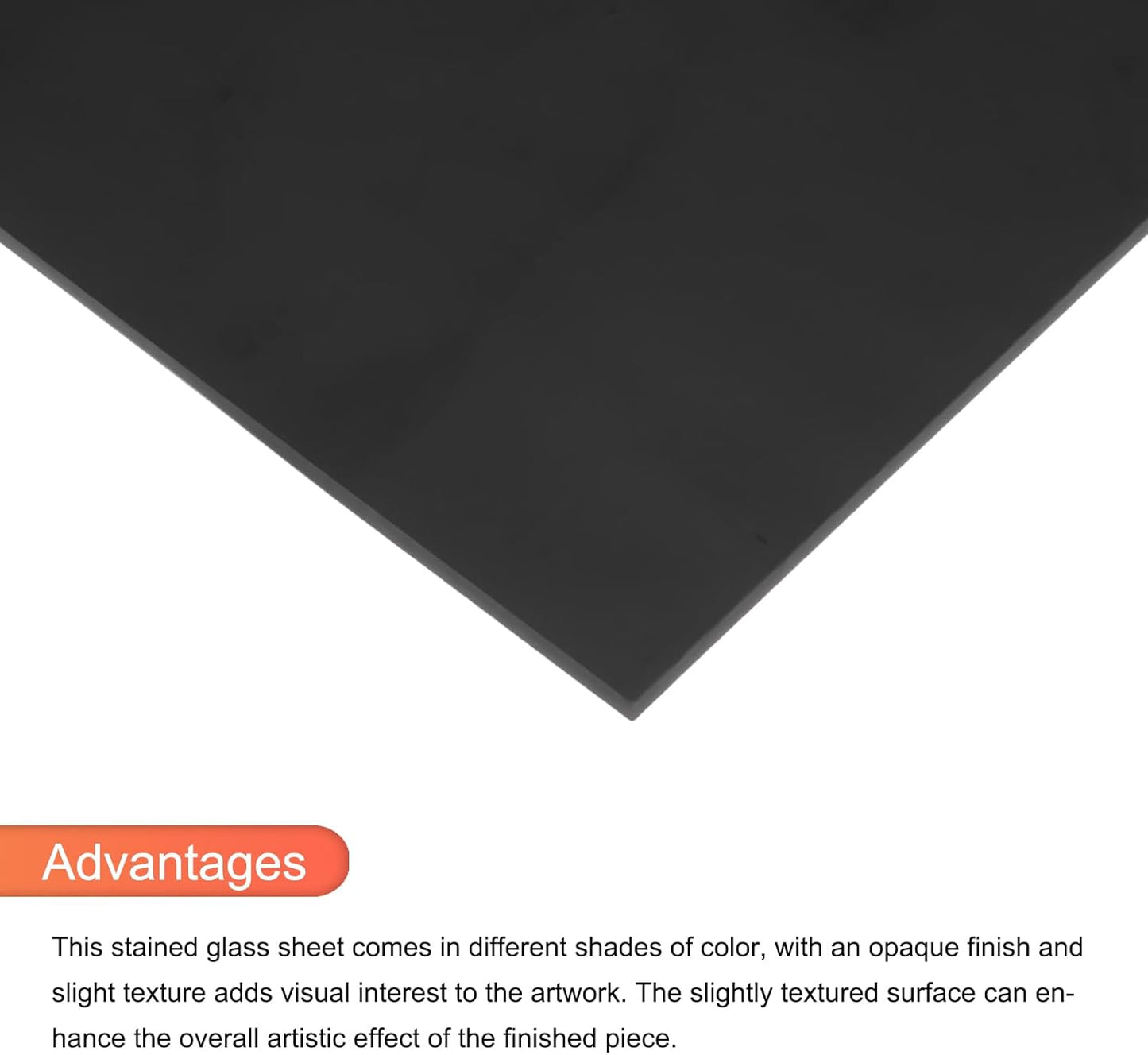 MECCANIXITY 2 Pcs Stained Glass Sheet Mosaic Tile 7.9 Inch x 5.9 Inch Black Stained Glass Sheets for Crafts DIY Art Project