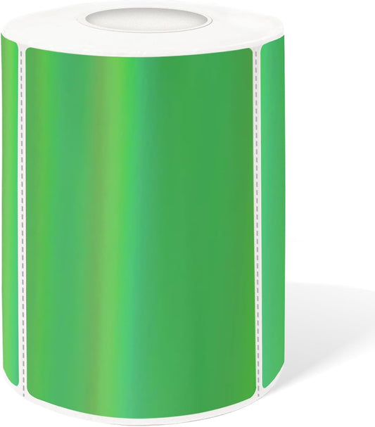 2" x 3" Holographic Thermal Label Stickers Green,Printable Rainbow Glitter Thermal Printer Sticker Labels for Gift Wrapping, Self-Adhesive Name Price Tag DIY Custom Logo Design (280 pcs)