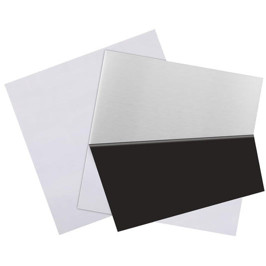2Pcs 430 Stainless Steel Sheet Metal 8" x 8" x 1/32" Inch Metal Plates for Magnetic Mount Board Wall 20GA(0.80MM) 430 Stainless Steel Shim Stock Plates Metal Sheets for Crafting, Kitchen, Office