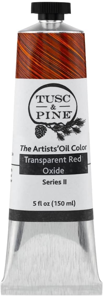 Tusc & Pine Artist Oil Paint - Transparent Red Oxide, 150 ml, Non-Yellowing, Rich & Creamy Consistency, Maximum Pigment Load, Small Batch Milled Oil Paints Made in the USA for Professional Artists