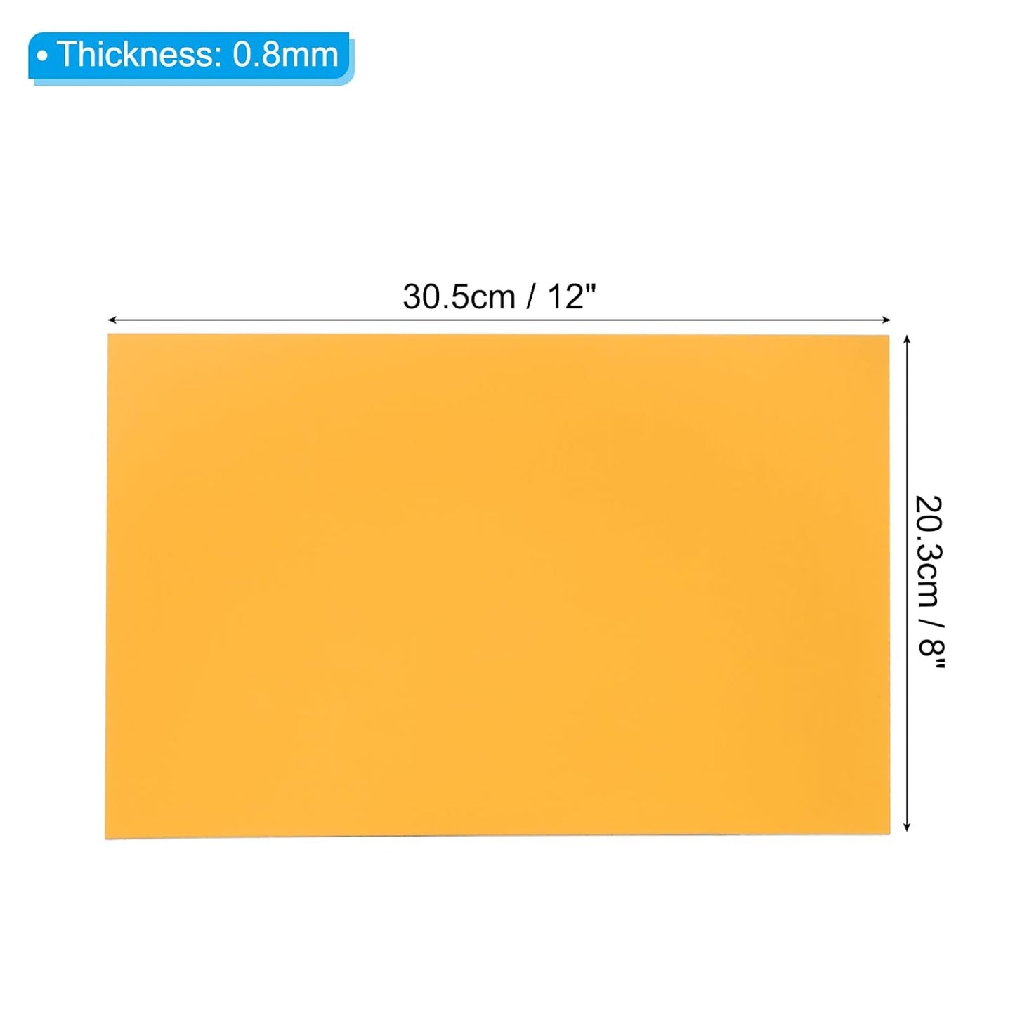 PATIKIL 8x12 Inch Anodized Aluminum Sheet Metal, 1Pcs Laser Plates Engraving Blanks 0.5MM Thin Rectangle for Crafting DIY House Laser Engraving, Yellow