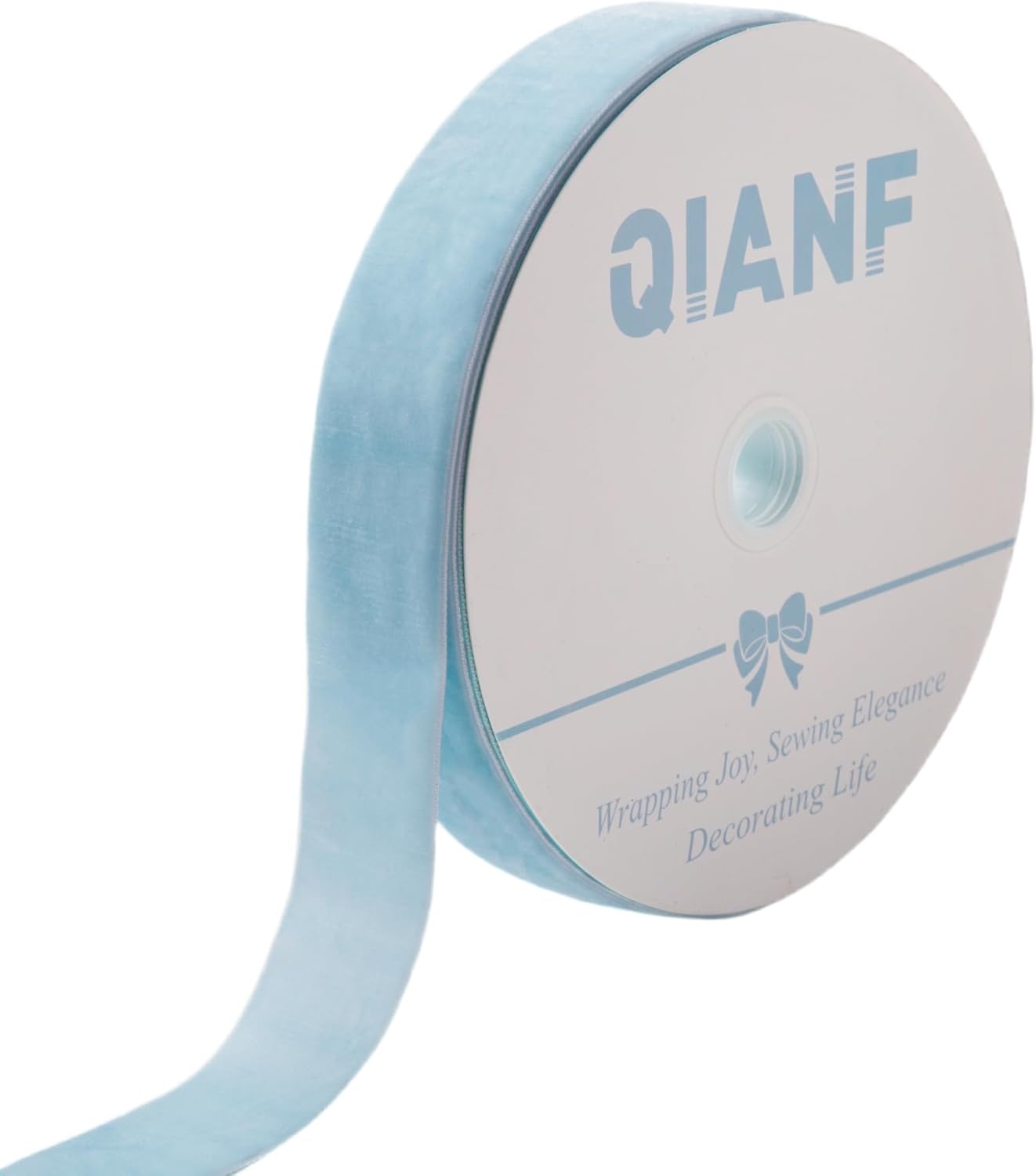 Vintage Sky Blue Velvet Ribbon Christmas Ribbon for Gift Wrapping Crafts Christmas Tree Ornaments Garland Decorations, 1-1/2 Inch X 25Yd