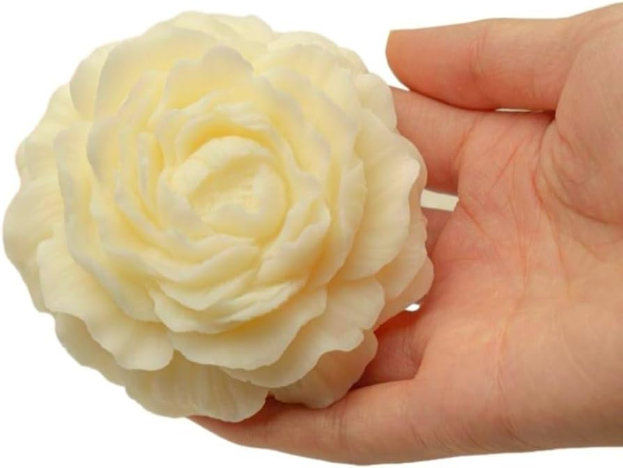 3.5 Inch Peony Silicone Mold, Flower Candle Molds, Soap Soy Wax DIY Handcraft Accessory, Epoxy Resin Mold for Party Home Wedding Decoration