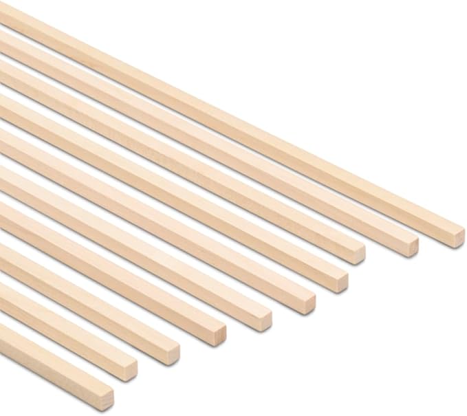 Wood Square Dowel Rods 1/4-inch x 36 Pack of 100 Wooden Craft Sticks for Crafts and Woodworking by Woodpeckers