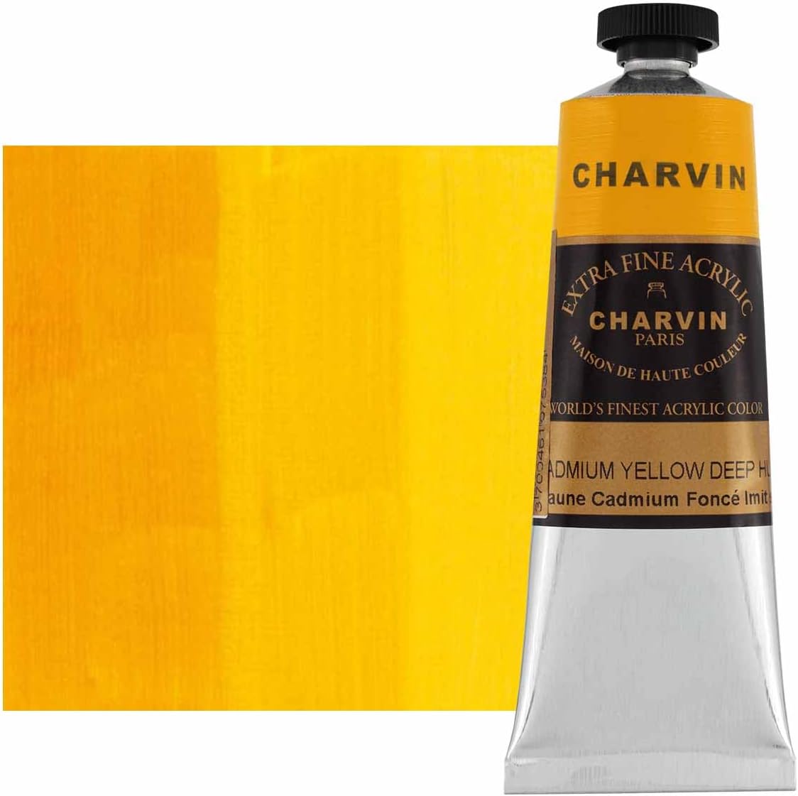 Charvin Extra Fine Professional Artist Acrylic Paint Colors, 150ml Cadmium Yellow Deep Hue