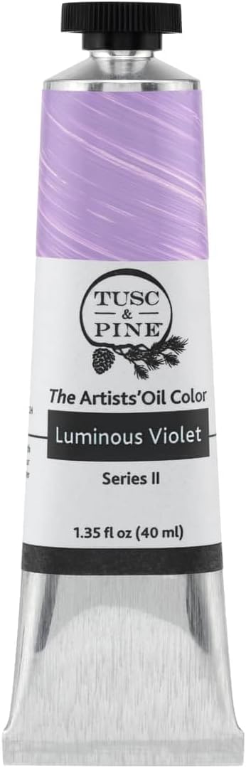 Tusc & Pine Artist Oil Paint - Luminous Violet, 40 ml, Non-Yellowing, Rich & Creamy Consistency, Maximum Pigment Load, Small Batch Milled Oil Paints Made in the USA for Professional Artists
