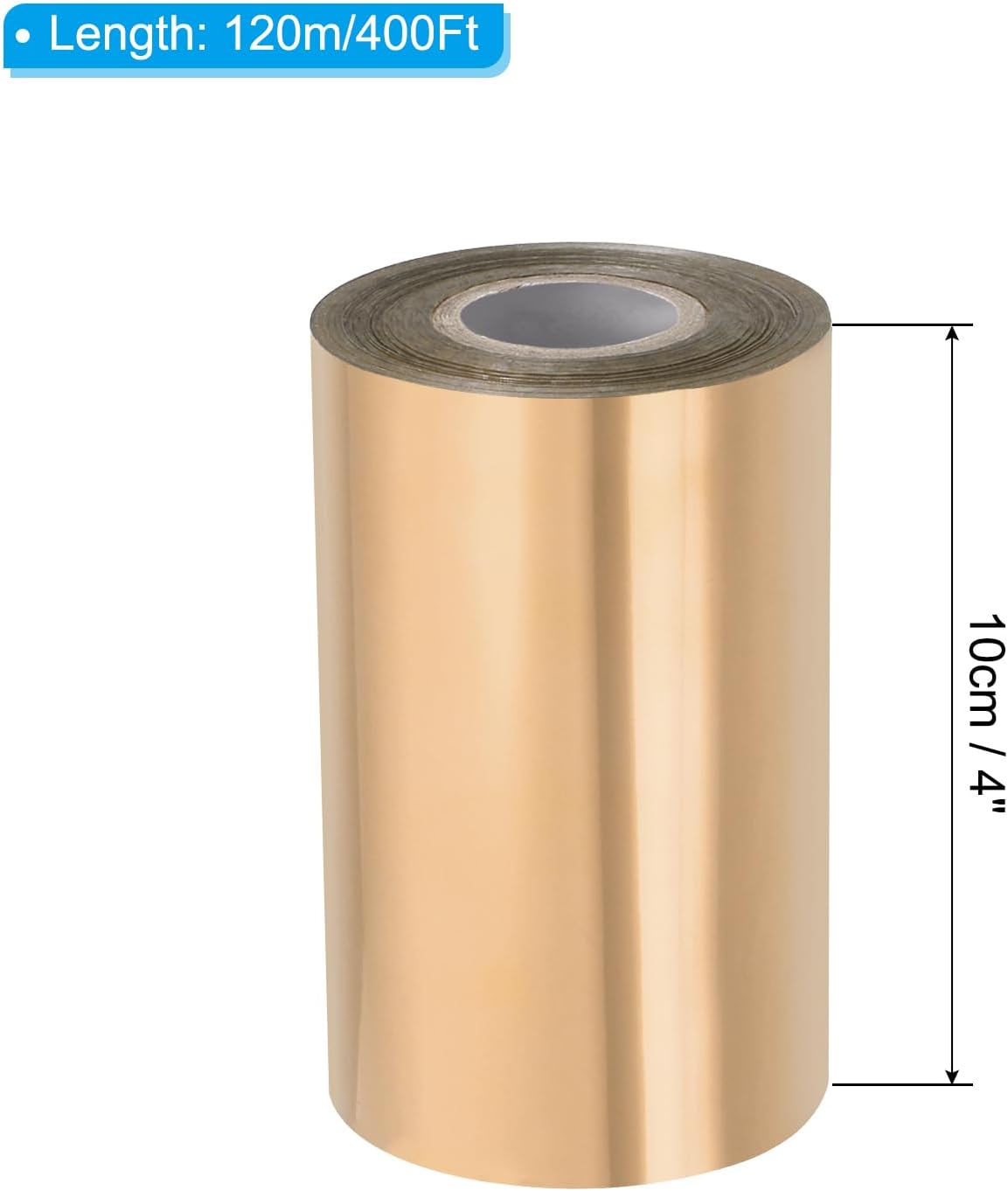 PATIKIL 4"x400Ft Hot Stamping Foil Paper, Heat Transfer Hot Stamping Paper Foil Roll for Leather DIY Logo Decor Craft Gift Package Scrapbook Card, Yellow