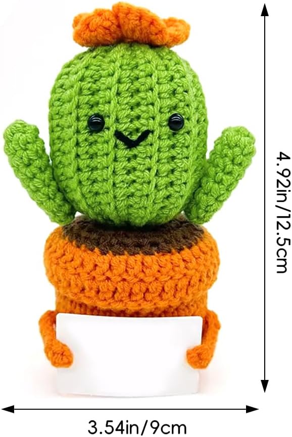 Pin Cushion,Handmade Knitted Pincushions,Cute Pin Cushions Needle Holders for Sewing Quilting Accessory, DIY Crafts or Patchwork Decor.Flowerpot Design Cactus 01