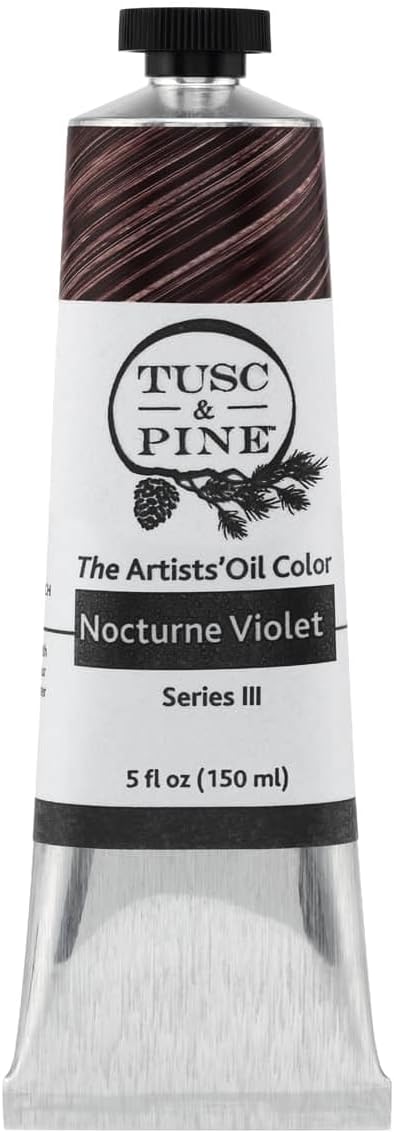 Tusc & Pine Artist Oil Paint - Nocturne Violet, 150 ml, Non-Yellowing, Rich & Creamy Consistency, Maximum Pigment Load, Small Batch Milled Oil Paints Made in the USA for Professional Artists