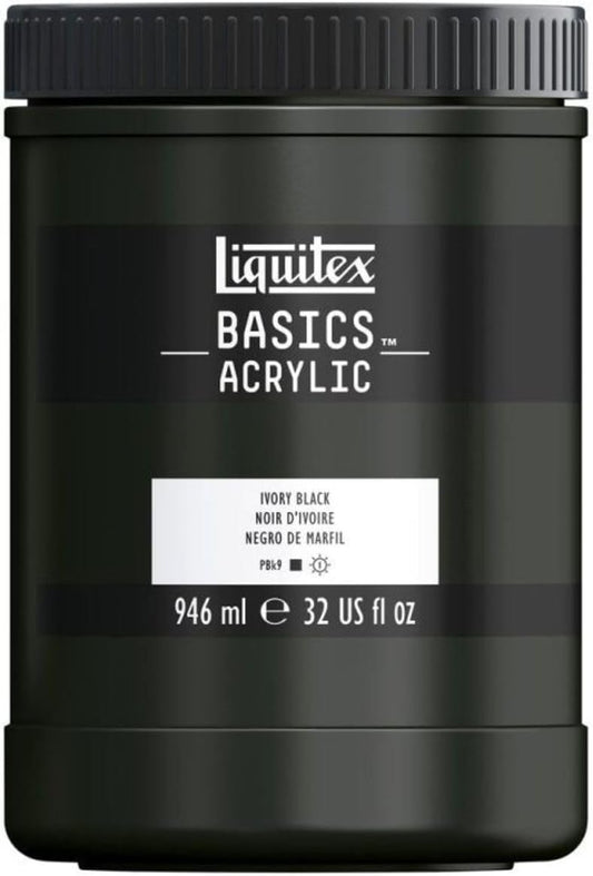 Liquitex BASICS Acrylic Paint, 946ml (32-oz) Jar, Ivory Black