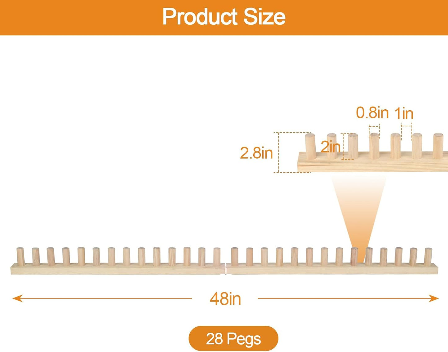 QWM Chunky Blankets Loom Knitting Looms Long Installation Free and Adjustable Foldable Portable Extra Loom Large 38,48,60, 72,84,96 Inch (48inch)