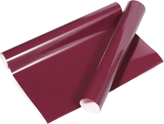 VINYL FROG Heat Transfer Vinyl Roll HTV Vinyl - 12" x5ft Maroon Iron on Vinyl for T-Shirts, Heat Press Vinyl for DIY Craft Designs (Maroon)