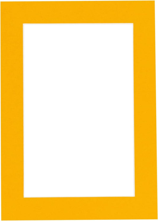 8x10 Mat Bevel Cut for 5.5x8.5 Photos - Acid Free Golden Orange Precut Matboard - For Pictures, Photos, Framing - 4-ply Thickness