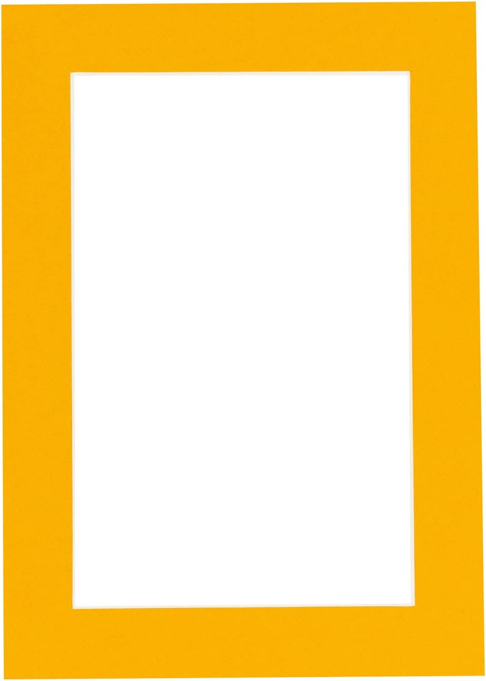 8.5x11 Mat Bevel Cut for 7x9 Photos - Acid Free Golden Orange Precut Matboard With Backing Board and Crystal Clear, Self Seal Photo Mat Bag - For Pictures, Photos, Framing - 4-ply Thickness