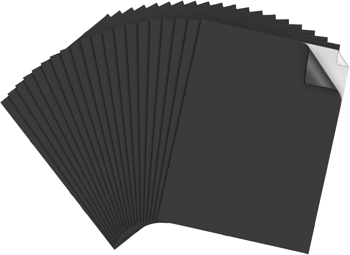 MEARCOOH Self Adhesive Foam Sheets Black, 1mm Sticky Eva Foam Paper 9x12 Inch for Crafts(20PACK)