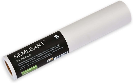 SEMLEART Artit's Tracing Paper roll,32lb/50gsm,10 inch x 25 Yard,Translucent Tracing Paper for Pencil, Marker and Ink - Trace Images, Sketching,Drawing