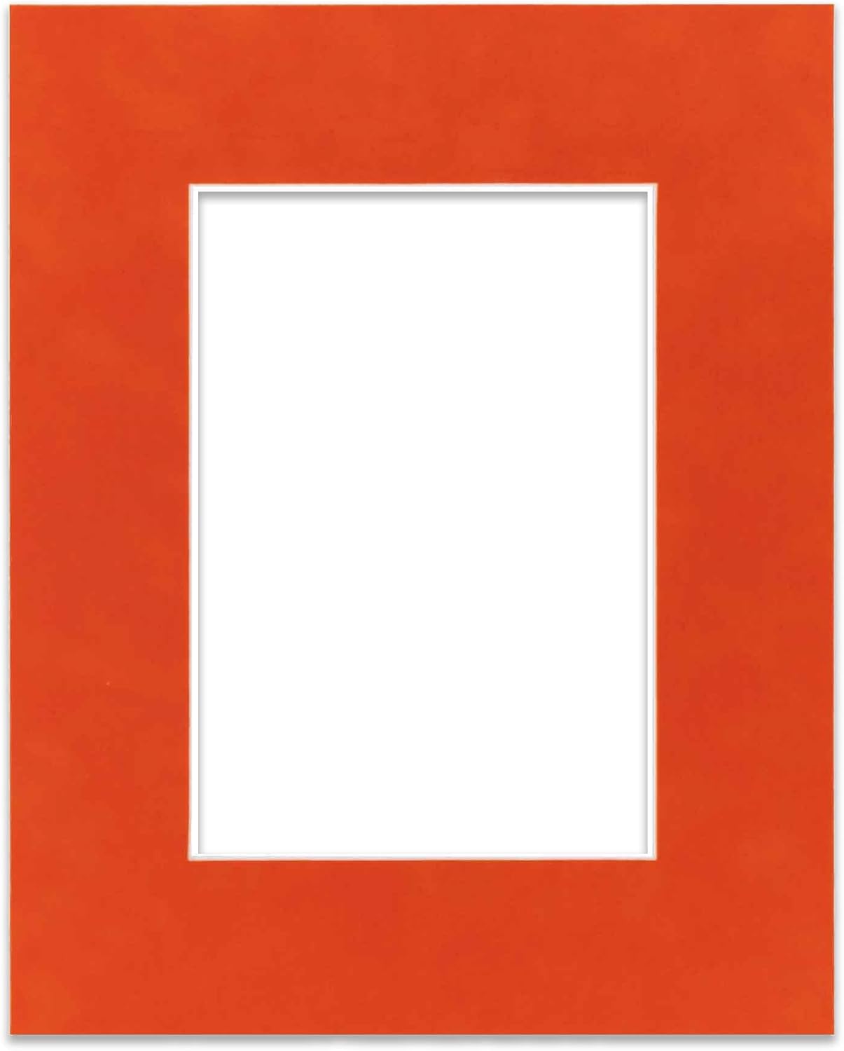 8x10 Mat Bevel Cut for 5x8 Photos - Acid Free Orange Suede Precut Matboard - For Pictures, Photos, Framing - 4-ply Thickness