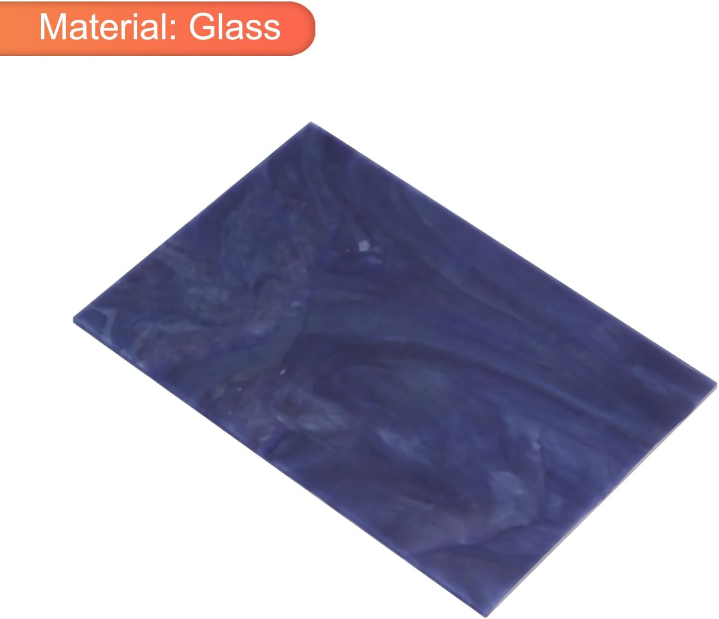 MECCANIXITY 2 Pcs Stained Glass Sheet Mosaic Tile 7.9 Inch x 5.9 Inch Deep Blue Stained Glass Sheets for Crafts DIY Art Project